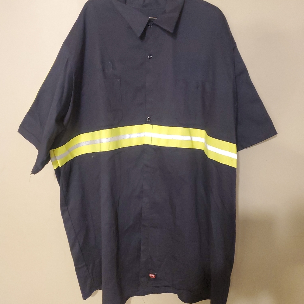 Red Kap Enhanced Visibility HiVis Reflective 👕 Safety Work 4XLARGE NAVY#1157